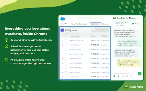 Avochato Business Texting, Calls  Live Chat  from Chrome web store to be run with OffiDocs Chromium online