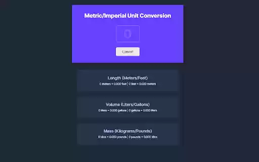 awcoetzer Metric Imperial Unit Conversion from Chrome web store to be run with OffiDocs Chromium online awcoetzer Metric Imperial Unit Conversion from Chrome web store to be run with OffiDocs Chromium online