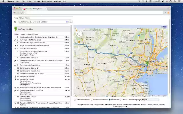 Awesome Driving Directions  from Chrome web store to be run with OffiDocs Chromium online