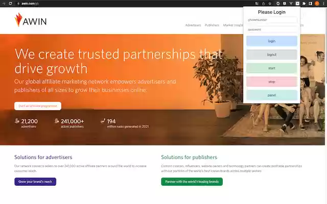 Awin Helper  from Chrome web store to be run with OffiDocs Chromium online