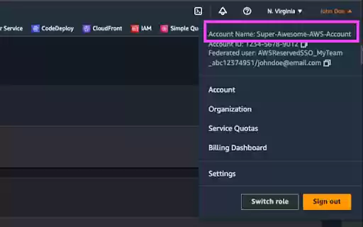 AWS Account Name Finder  from Chrome web store to be run with OffiDocs Chromium online