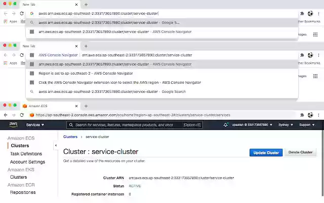 AWS Console Navigator  from Chrome web store to be run with OffiDocs Chromium online