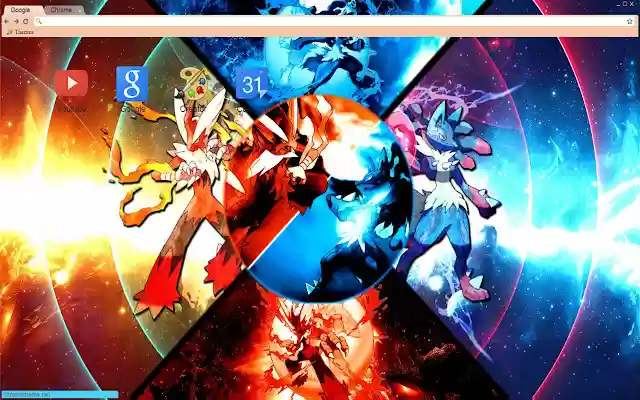 Awsome Blue/red Pokemon theme 1280x720  from Chrome web store to be run with OffiDocs Chromium online