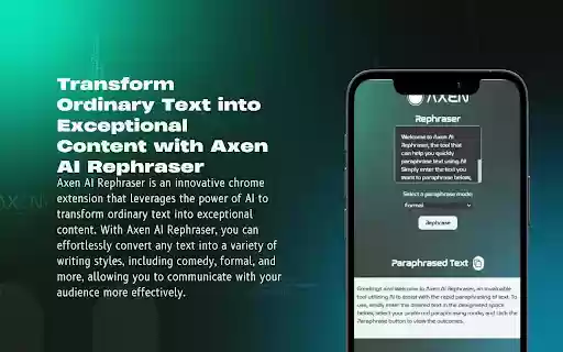 Axen Rephraser  from Chrome web store to be run with OffiDocs Chromium online