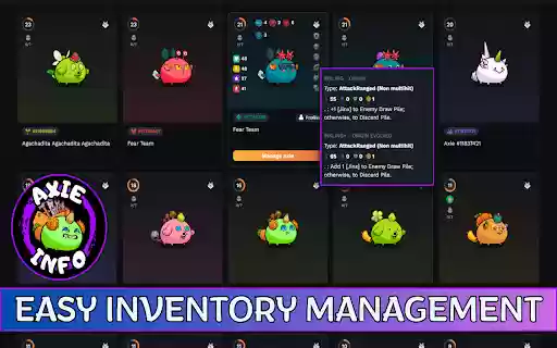 Axie Info Extension  from Chrome web store to be run with OffiDocs Chromium online