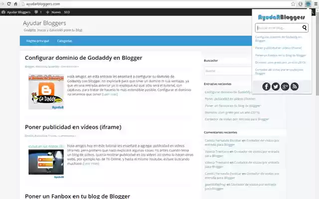 Ayudar Bloggers  from Chrome web store to be run with OffiDocs Chromium online