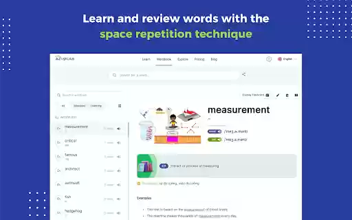 azVocab Dictionary  from Chrome web store to be run with OffiDocs Chromium online