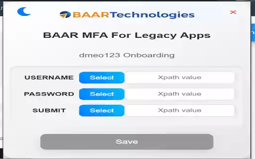BAAR MFA For Legacy Apps  from Chrome web store to be run with OffiDocs Chromium online