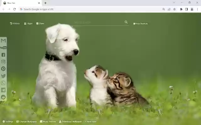 Chrome 网上商店的小动物壁纸新标签将与 OffiDocs Chromium 在线运行