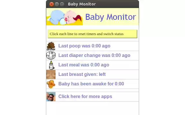 Baby Monitor free from Chrome web store to be run with OffiDocs Chromium online Baby Monitor free from Chrome web store to be run with OffiDocs Chromium online
