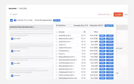 Backlink Price Finder for SEO Outreach from Chrome web store to be run with OffiDocs Chromium online Backlink Price Finder for SEO Outreach from Chrome web store to be run with OffiDocs Chromium online