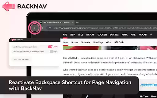 BackNav Backspace from Chrome web store to be run with OffiDocs Chromium online BackNav Backspace from Chrome web store to be run with OffiDocs Chromium online