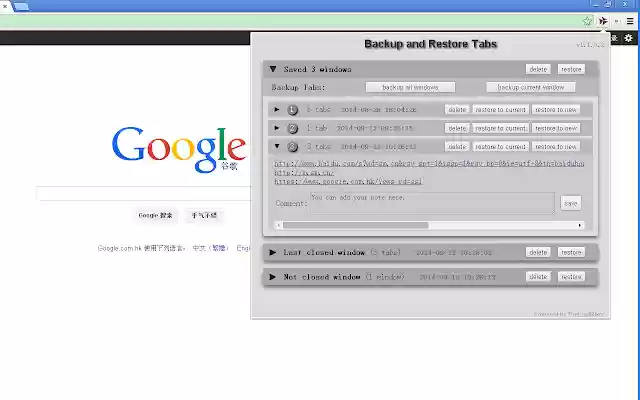 Backup and Restore Tabs from Chrome web store to be run with OffiDocs Chromium online Backup and Restore Tabs from Chrome web store to be run with OffiDocs Chromium online