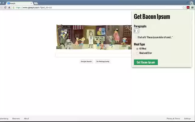 Bacon Ipsum Generator from Chrome web store to be run with OffiDocs Chromium online Bacon Ipsum Generator from Chrome web store to be run with OffiDocs Chromium online
