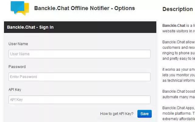 Banckle.Chat Offline Notifier  from Chrome web store to be run with OffiDocs Chromium online
