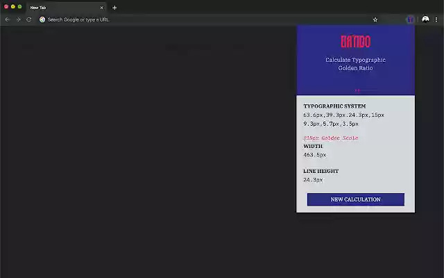 Czcionka Bando Lab Golden Typeface ze sklepu internetowego Chrome będzie obsługiwana online za pomocą OffiDocs Chromium