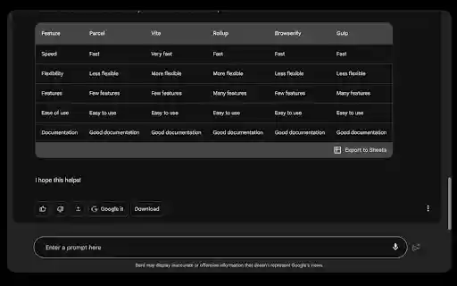 Bard2PDF  from Chrome web store to be run with OffiDocs Chromium online