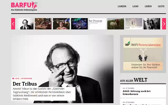 BARFUSS Das Südtiroler Onlinemagazin from Chrome web store to be run with OffiDocs Chromium online BARFUSS Das Südtiroler Onlinemagazin from Chrome web store to be run with OffiDocs Chromium online