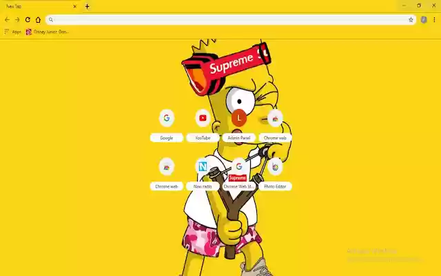 Tema Bart Simpson Supreme Skin dal negozio web di Chrome da eseguire con OffiDocs Chromium online