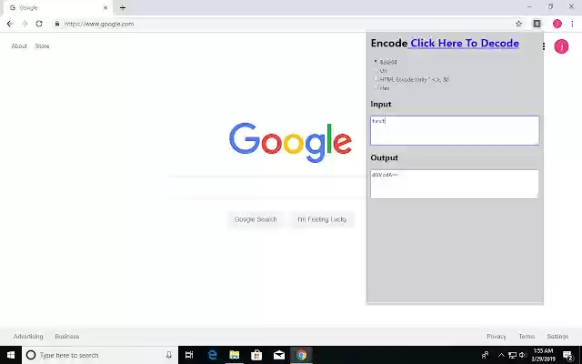 Base64 Encoder and Decoder  from Chrome web store to be run with OffiDocs Chromium online