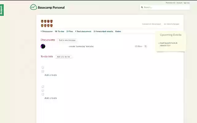 Basecamp Personal  from Chrome web store to be run with OffiDocs Chromium online