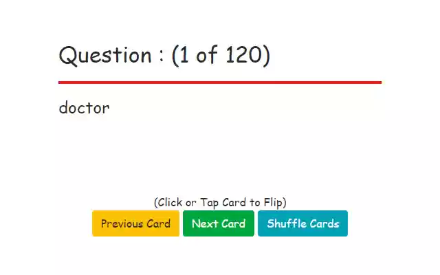 Flashcards français de base de la boutique en ligne Chrome à exécuter avec OffiDocs Chromium en ligne