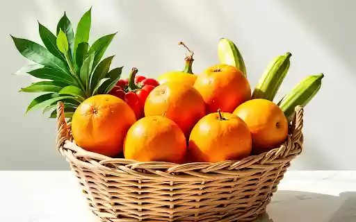 Basket of golden oranges  from Chrome web store to be run with OffiDocs Chromium online