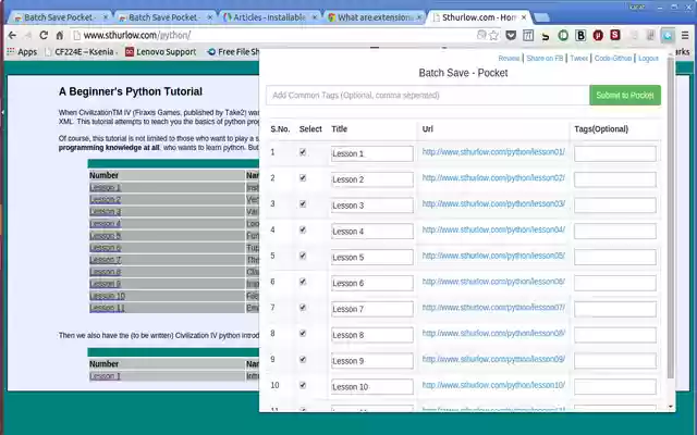 Batch Save Pocket from Chrome web store to be run with OffiDocs Chromium online Batch Save Pocket from Chrome web store to be run with OffiDocs Chromium online