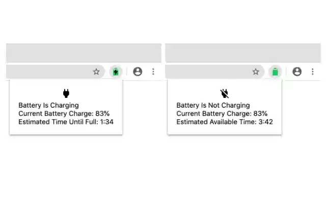Battery Status  from Chrome web store to be run with OffiDocs Chromium online