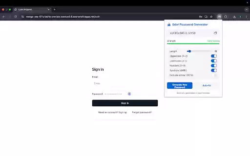 Bdot Password Generator  from Chrome web store to be run with OffiDocs Chromium online