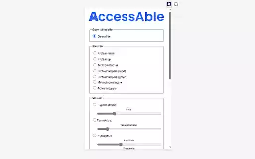 Beperkingen Simulator WCAG  from Chrome web store to be run with OffiDocs Chromium online
