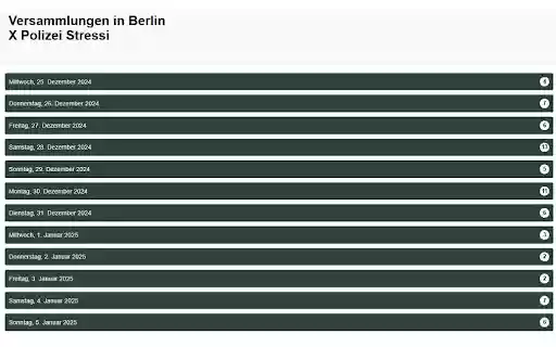 Berlin Versammlungen x Polizei Stressi  from Chrome web store to be run with OffiDocs Chromium online