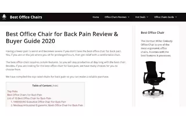 Best Office Chairs  from Chrome web store to be run with OffiDocs Chromium online