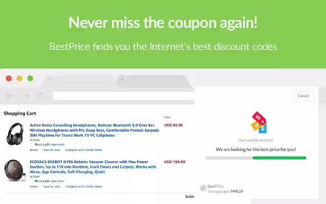 BestPrice Coupons, Promo Codes, and Deals  from Chrome web store to be run with OffiDocs Chromium online