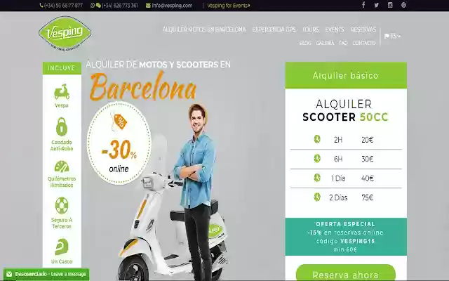 Best Scooter Rental in Barcelona  from Chrome web store to be run with OffiDocs Chromium online