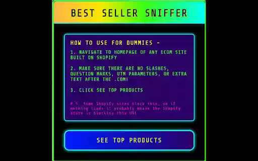 BestSellerSniffer  from Chrome web store to be run with OffiDocs Chromium online