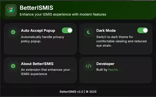 BetterISMIS  from Chrome web store to be run with OffiDocs Chromium online