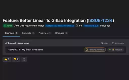 Better Linear to Gitlab Integration  from Chrome web store to be run with OffiDocs Chromium online