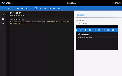 Better WikiJS  from Chrome web store to be run with OffiDocs Chromium online