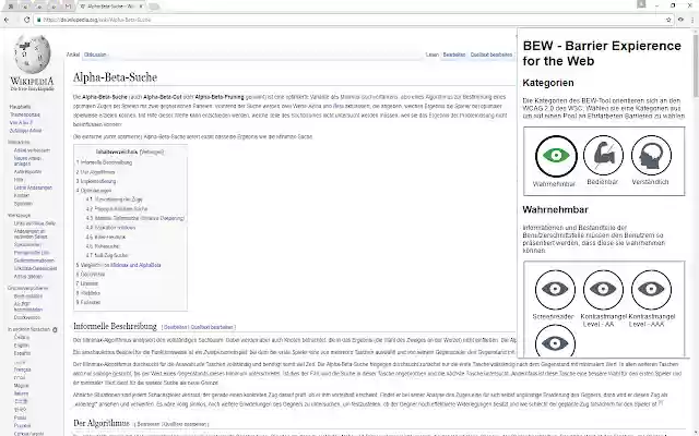 BEW Barrier Experience for the Web  from Chrome web store to be run with OffiDocs Chromium online