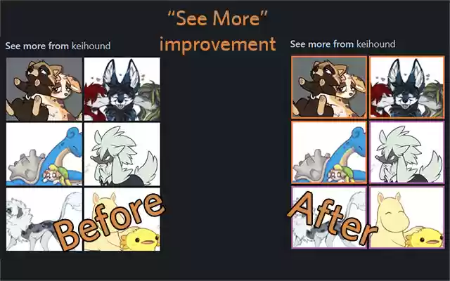 BFA (BetterFurAffinity)  from Chrome web store to be run with OffiDocs Chromium online