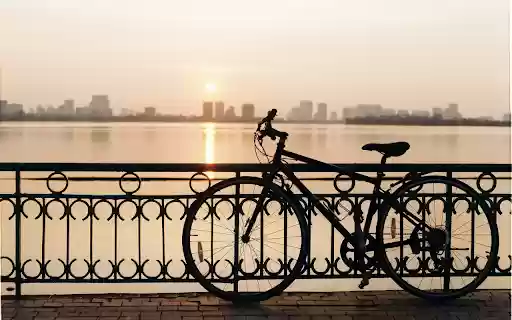 Bicycles parked by the lake  from Chrome web store to be run with OffiDocs Chromium online