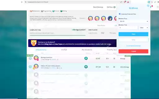 Bidease  from Chrome web store to be run with OffiDocs Chromium online
