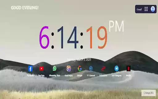 Big Digital Clock  from Chrome web store to be run with OffiDocs Chromium online