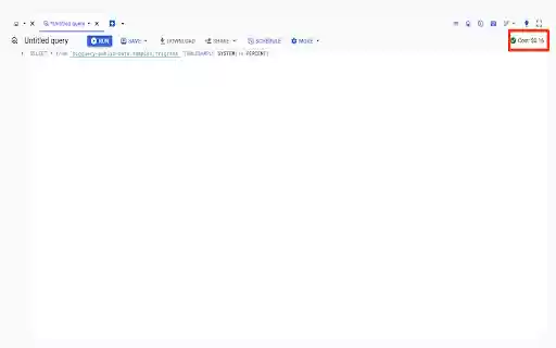 BigQuery Cost Estimator  from Chrome web store to be run with OffiDocs Chromium online