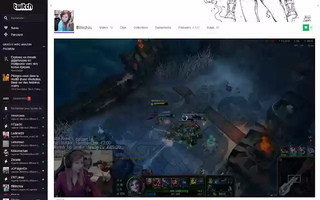 BilliechouTv extension  from Chrome web store to be run with OffiDocs Chromium online