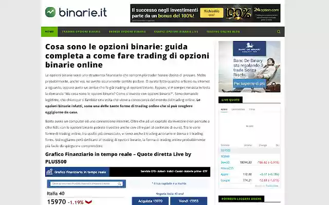 Binarie.it Opzioni Binarie  from Chrome web store to be run with OffiDocs Chromium online