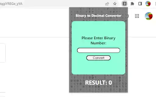 Binary to Decimal Chrome Extension  from Chrome web store to be run with OffiDocs Chromium online