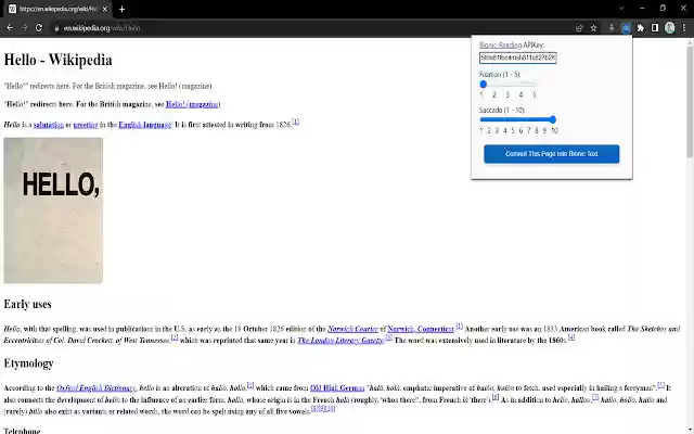 Bionic Text Converter  from Chrome web store to be run with OffiDocs Chromium online
