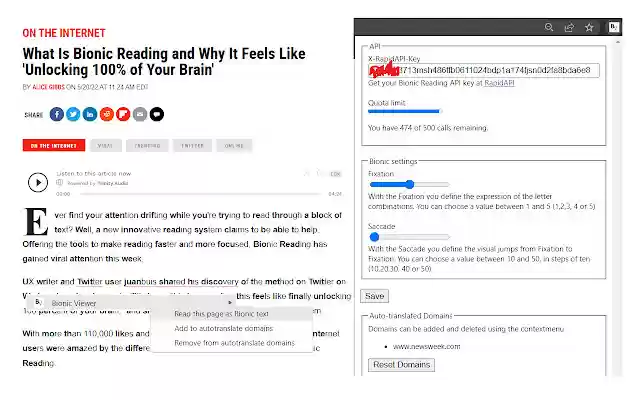 Bionic Viewer  from Chrome web store to be run with OffiDocs Chromium online